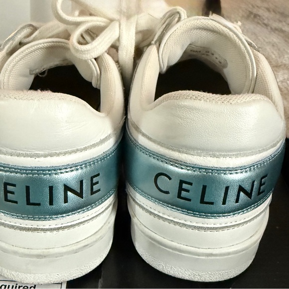 Celine Blue Leather Colorblock Pattern Sneakers - Picture 9 of 9